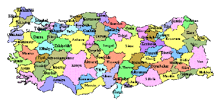 Turkiye Haritasi Illeri Boyama Programi